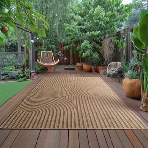 Muratap Timber buitenkleed – japandi, indoor & outdoor, jute-look vloerkleed,