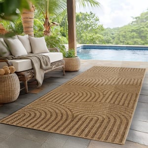 Muratap Timber buitenkleed – japandi, indoor & outdoor, jute-look vloerkleed,