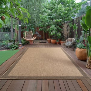 Muratap Timber solid buitenkleed – indoor & outdoor, jute-look vloerkleed,