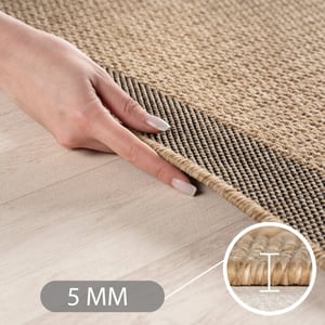 Muratap Timber solid buitenkleed – indoor & outdoor, jute-look vloerkleed,