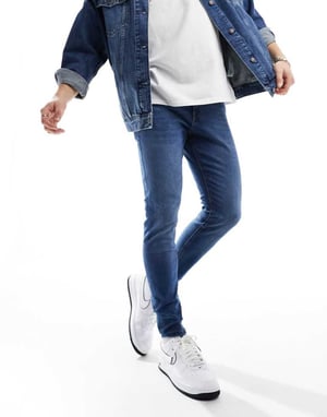 Jack & Jones – Mike – Mellanblå avsmalnande jeans