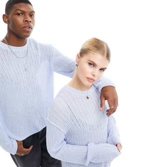 Weekday Unisex ljusblå stickad tröja, endast hos ASOS