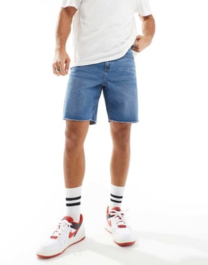 ADPT – Vida, avskurna jeansshorts i mellantvätt