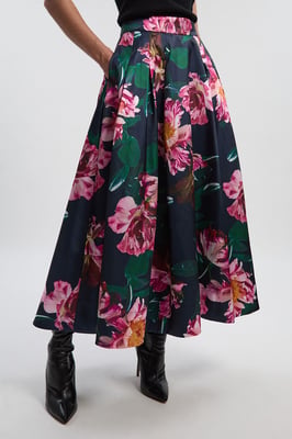 Petite Romantic Floral Print Prom Woven Maxi Dress