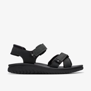 Wesley Shore Zwarte Leren Sandalen