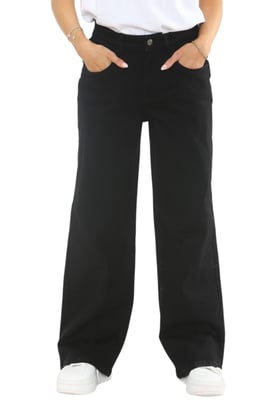 MYT Womens Wide Leg Baggy High Waisted Jeans in Black