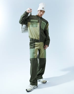 ASOS DESIGN – Grön bomberjacka med överdimension och snitt och söm, del av set