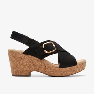 Giselle Dove Svarta Nubuck Sandaler