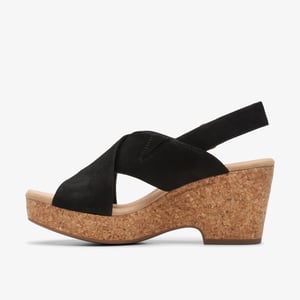 Giselle Dove Svarta Nubuck Sandaler
