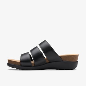 Calenne Lily Black Leather Sandals
