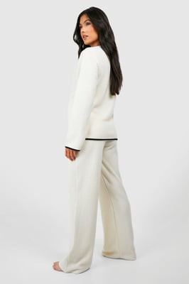Maternity Contrast Soft Rib Loungewear Set
