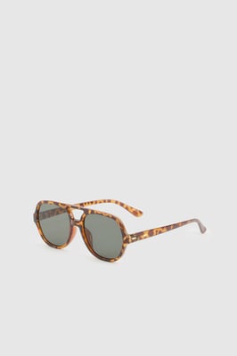 Tortoise Shell Frame Aviator Sunglasses