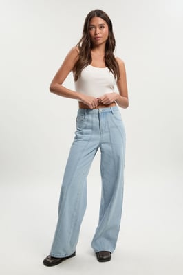 Seam Detail Straight Leg Jean