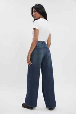 Seam Detail High Waist Straight Leg Jean