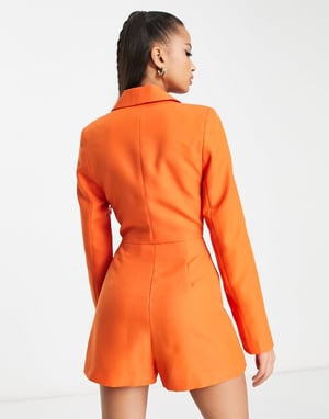 Miss Selfridge – Orange miniblazer med utskurna detaljer