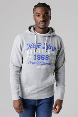 Light Grey Cotton Blend Drawcord Hoody