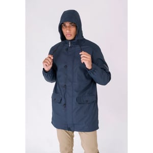 Batela Drimmelen navy lange heren winter regenjas -