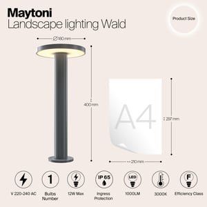 Maytoni Outdoor landschapsverlichting wald grafiet Ø18