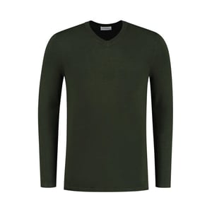 Purewhite Trui knit v-neck groen