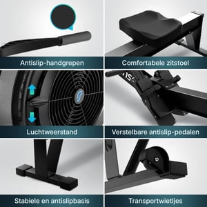 Mirlux Roeitrainer elvora air luchtweerstand