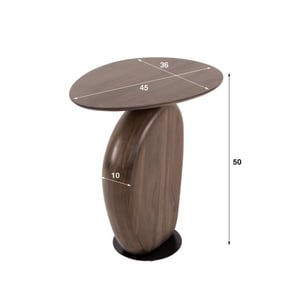 Hoyz bijzettafel art solid massief acacia glaze brown