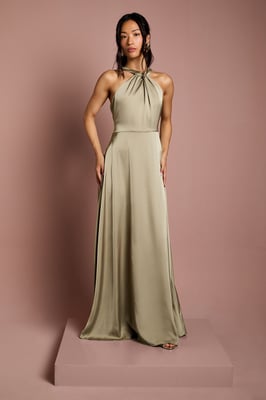 Coast Honoured Twist Halterneck Satin Maxi Bridesmaid Dress