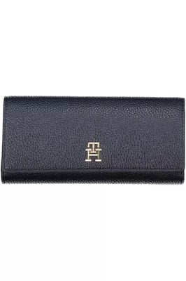 Th Wallet Geprint Leer Marineblauw