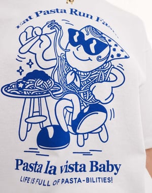 JJXX – Vit t-shirt med pastatryck på bröstet
