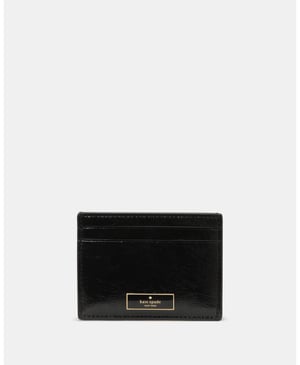Bridget Crinkle Patent Small Slim Card Holder