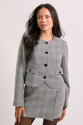 Button Detail Cropped Jacket
