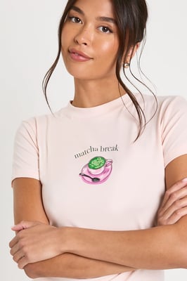 Matcha Break Baby Tee and Short Pyjama Set