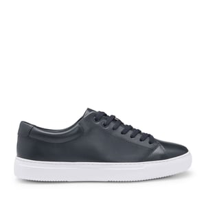 Men's Boss Enlight Leather Trainers in Dark Blue