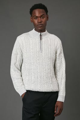 Chunky Cable Half Zip Knitted Jumper