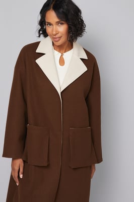 Double Faced Scarf Detail Coat