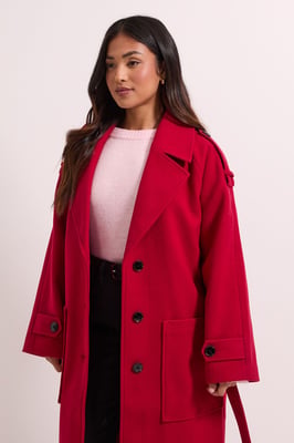 Petite Belted Longline Coat