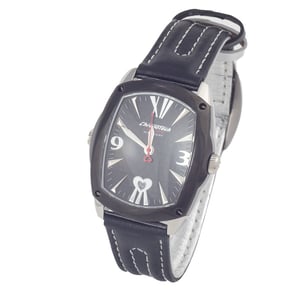 Chronotech Zwarte Leren Horloge