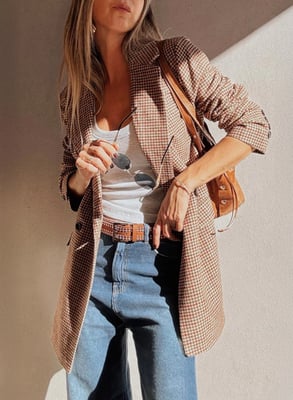 Houndstooth Pattern Blazer