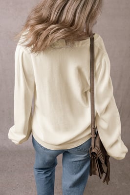 Cable Knit Cardigan Button Closure