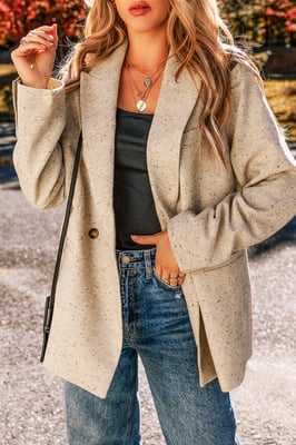 Long Sleeve Beige Blazer