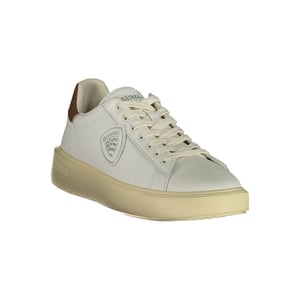 Blauer Witte Leren Heren Sneakers