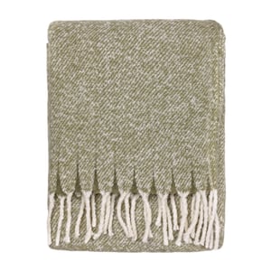 Wylder Isla Woven Tasselled Throw, Green