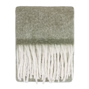 furn. Cozy Woven Tasselled Throw, Green
