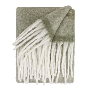 furn. Cozy Woven Tasselled Throw, Green