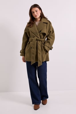 Tab Detail Belted Coat