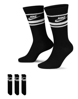 Nike Unisex Sportswear Dri-FIT 3 Pair Socks Black