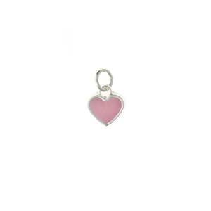 Sterling Silver Enamel Pink Heart Pendant Charm