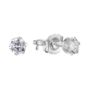 Sterling Silver 3mm White Cubic Zirconia Stud Earrings