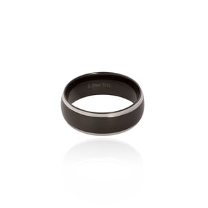 Gent's Stainless Steel Black Gent Men's Wedding Band Ring