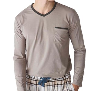 JJB18 Men's Long-Sleeved Cotton Pajamas