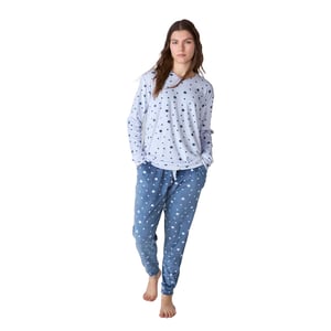 JJB4 Dampyjamas i sammet med lång ärm